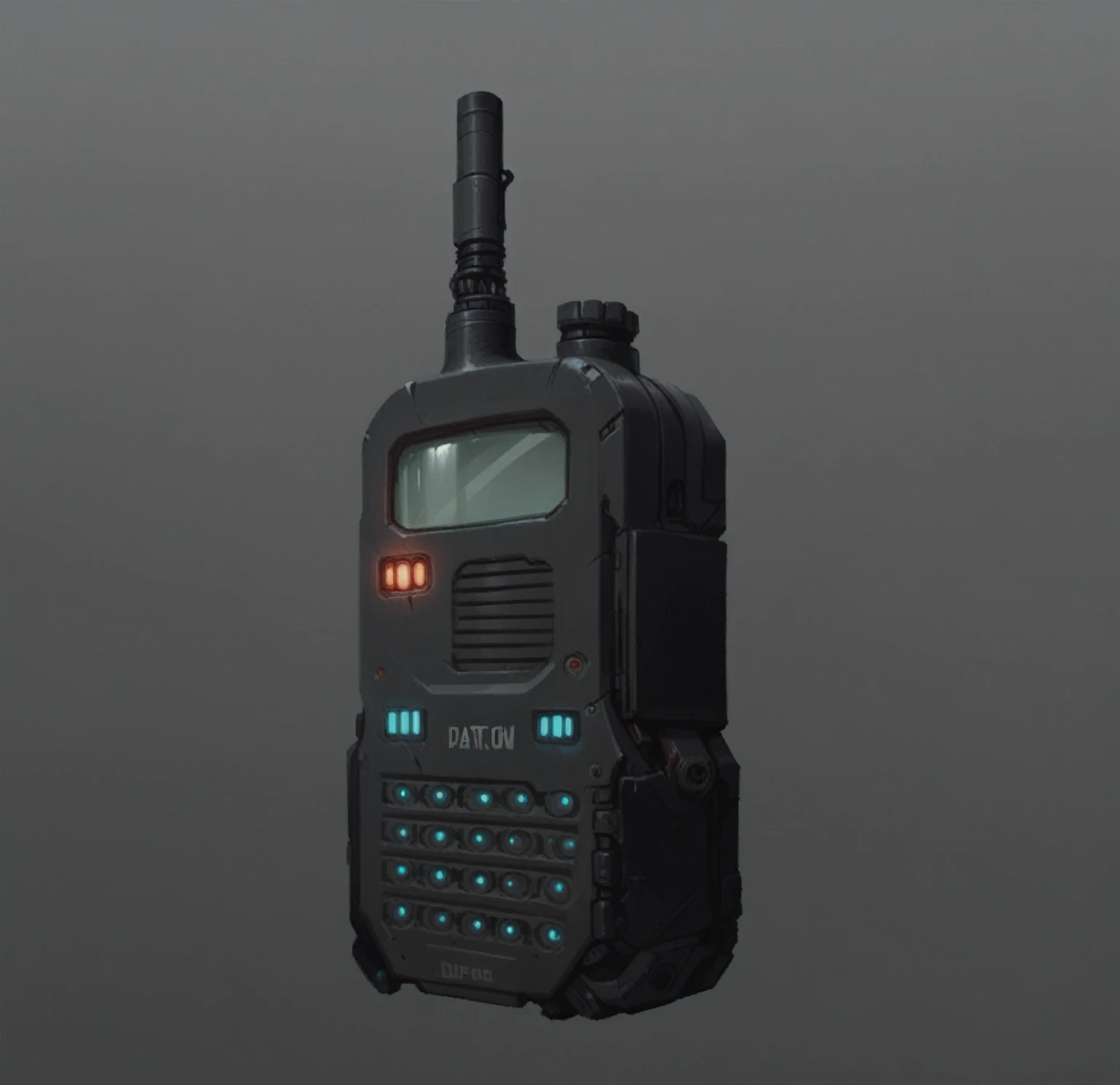 walkie-talkie, side view, girl frontline style, borderlands style, artstation, futuristic, concept art, hand paint texture, detailed