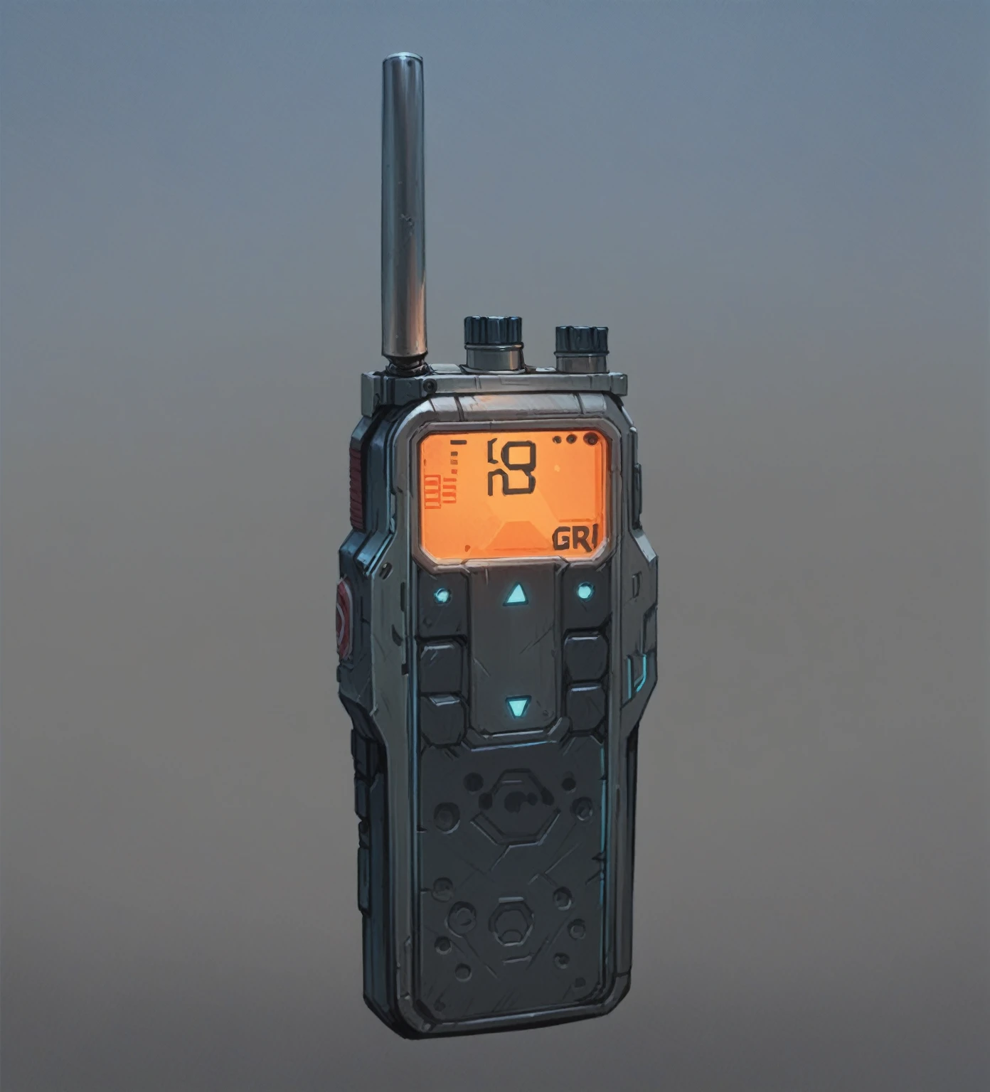 walkie-talkie, side view, girl frontline style, borderlands style, artstation, futuristic, concept art, hand paint texture, detailed