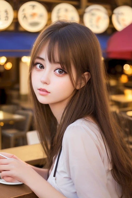 Cute girl working at a cafe terrace Japanese 19age
Professional Lighting Digital SLR Beautiful and elaborate face Perfect and beautiful face Big eyes