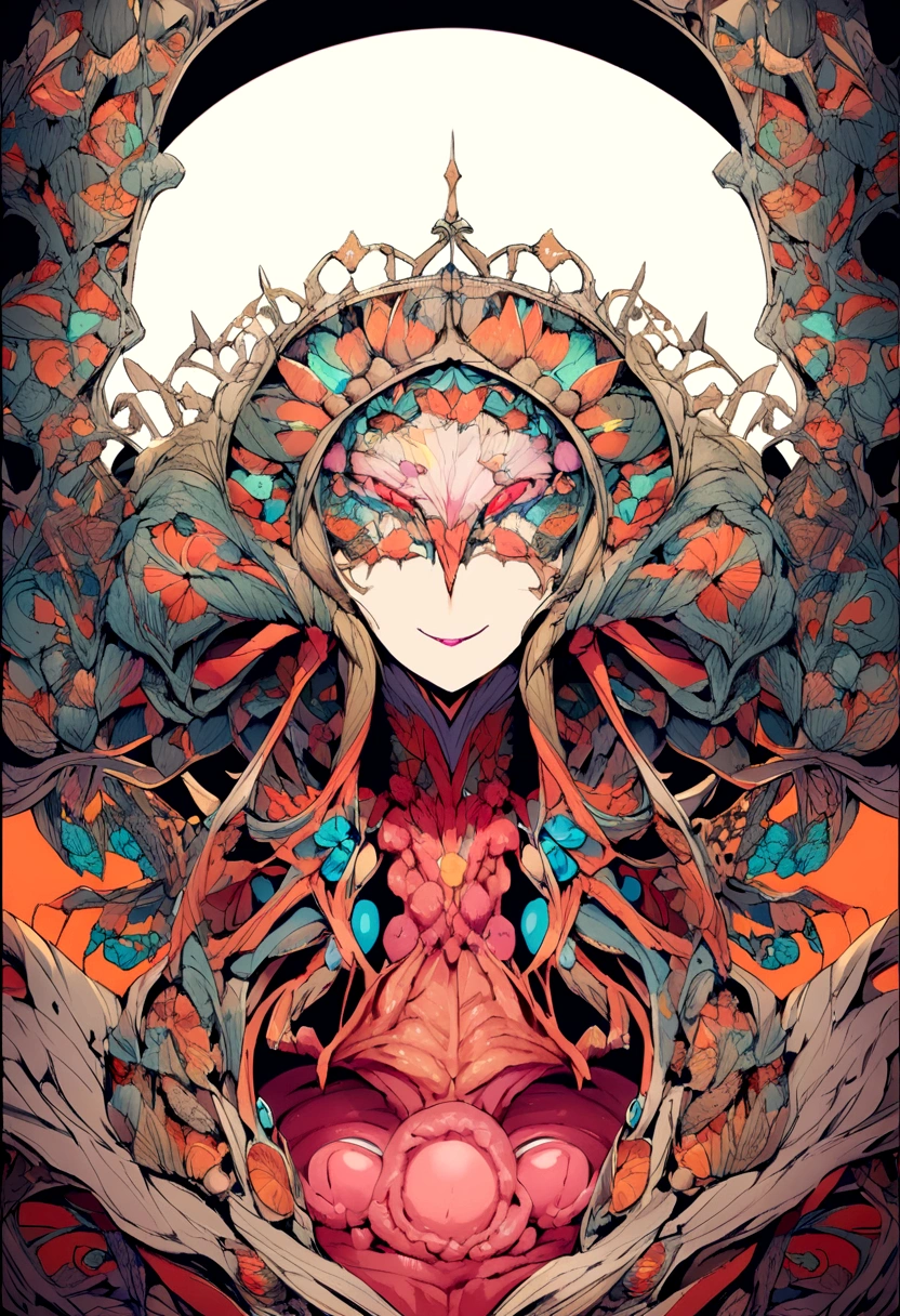 A cross-section of the thyroid gland is displayed.。
The evil virus is grinning as it sneaks into your thyroid gland.。