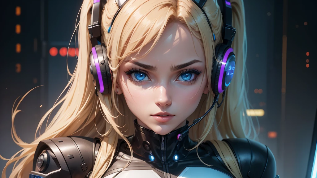 a close up of a woman DJ.  in a futuristic outfit with headphones on, cyber school girl, cyber suit, perfect android girl, cybersuit, cute cyborg girl, cyborg girl, cyber universe style, cybersuits, ig model | artgerm, oppai cyberpunk, cyberpunk anime girl, android heroine, cyborg - girl, female cyberpunk anime girl, robot girl