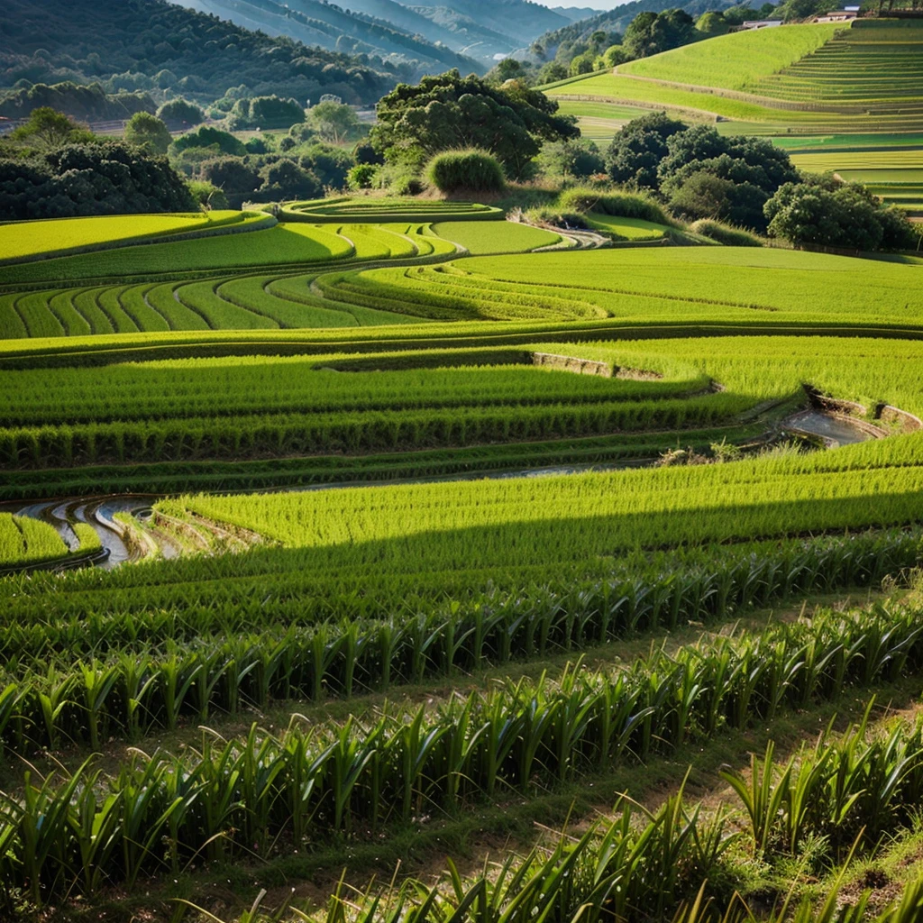 green rice fields