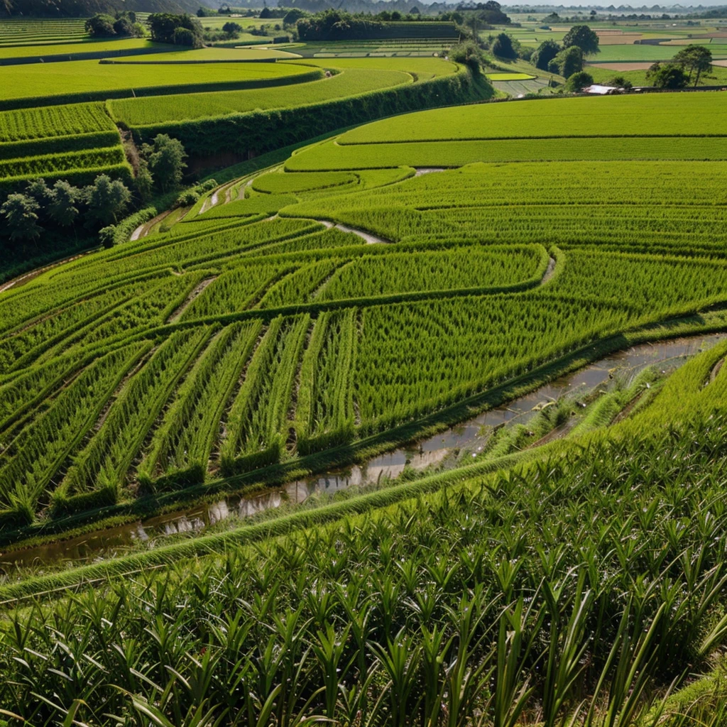 green rice fields