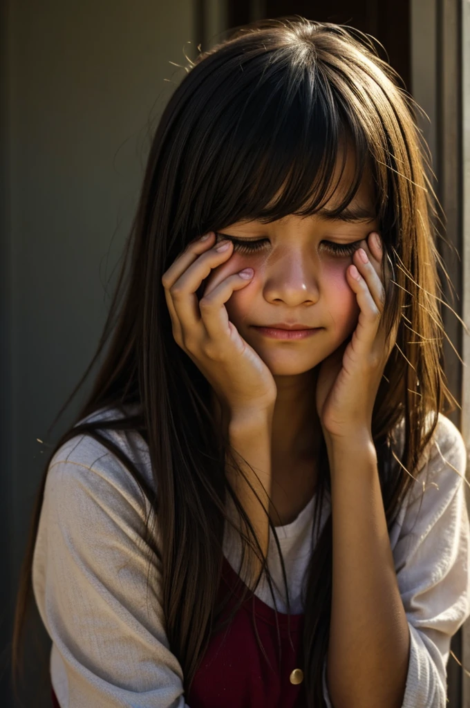 A girl crying