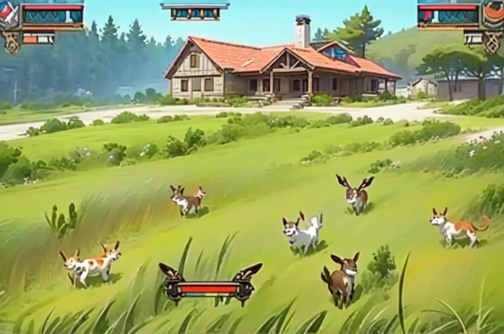 Close-up of a cartoon farm，There are a group of animals inside, Gameplay, Gameplay still, in Game Screenshot, Gameplay screenshot with ui, mobile game style, Gameplay screenshot, video Game Screenshot>, screenshot, mobile game, 2 d game, in-Game Screenshot, in - Game Screenshot, Game Screen, ultra wide Gameplay screenshot, Gameplay footage, Game Screenshot