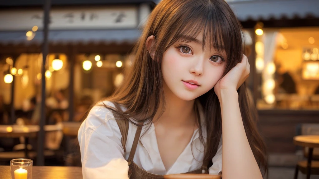 Cute girl working at a cafe terrace Japanese 19Age
Professional Lighting Digital SLR Beautiful and elaborate face Perfect and beautiful face Big eyes, black and brown