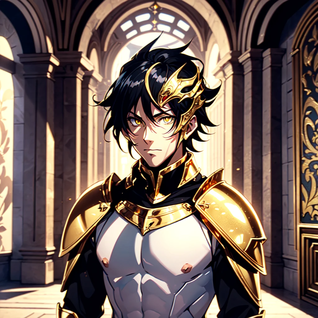 128K Ultra High Definition,
128K Ultra High Quality,
128K Ultra High Resolution,
Best Definition,
Best Quality,
Best Resolution,
Perfectly Detailed,
Perfectly Designed,
Extremely Detailed,
Extremely Designed,
Hyper Detailed,
Hyper Definition,
Hyper Quality,
Hyper Resolution,
Masterpiece,
(((Anime))),
Body Shot,
(((Boy))),
Handsome,
Muscular Body,
(((Black Mid Hair))),
(((Yellow Eyes))),
(((Gold Warlord Armor))),
(((Inside Of Medieval Royal Palace Background Scenery))),