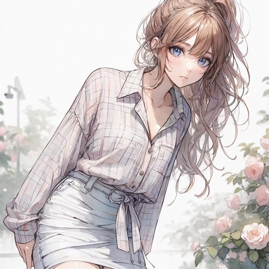 Official art using high-quality hand-drawn watercolor sketch techniques. (best quality,4k,8k,highres,masterpiece:1.2),ultra-detailed,beautiful detailed eyes,A girl with beautiful eyes, everyone, beautiful anime girl, cute anime girl, smooth anime art, anime style, elegant colors, soft lighting, delicate beautiful wet eyes, very coquettish, (beautiful large breast:1.2), (correct hands:1.2),