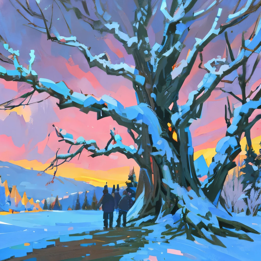 large tree、mysterious、winter
