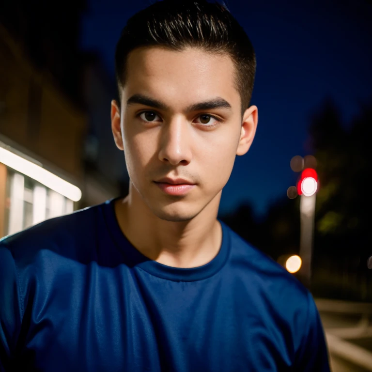 Aarav man, 25 years old, short black haircut, standing in the middle of the road., Hero Moves, standing next to car, Nissan 350z middle shot, The promotion is still on., The promotion is still on., Zach Retz, Shot with canon eos r5, Shot with canon eos r5, moody movie lighting, Rafael Pernaz, Photo Editor, Alexander Rostov, Still from Riverdale, Portrait 8 k, cyberpunk noir, ultra realistic, neon, photography model, raw image, dsrl, neon signs, purple, light blue, red