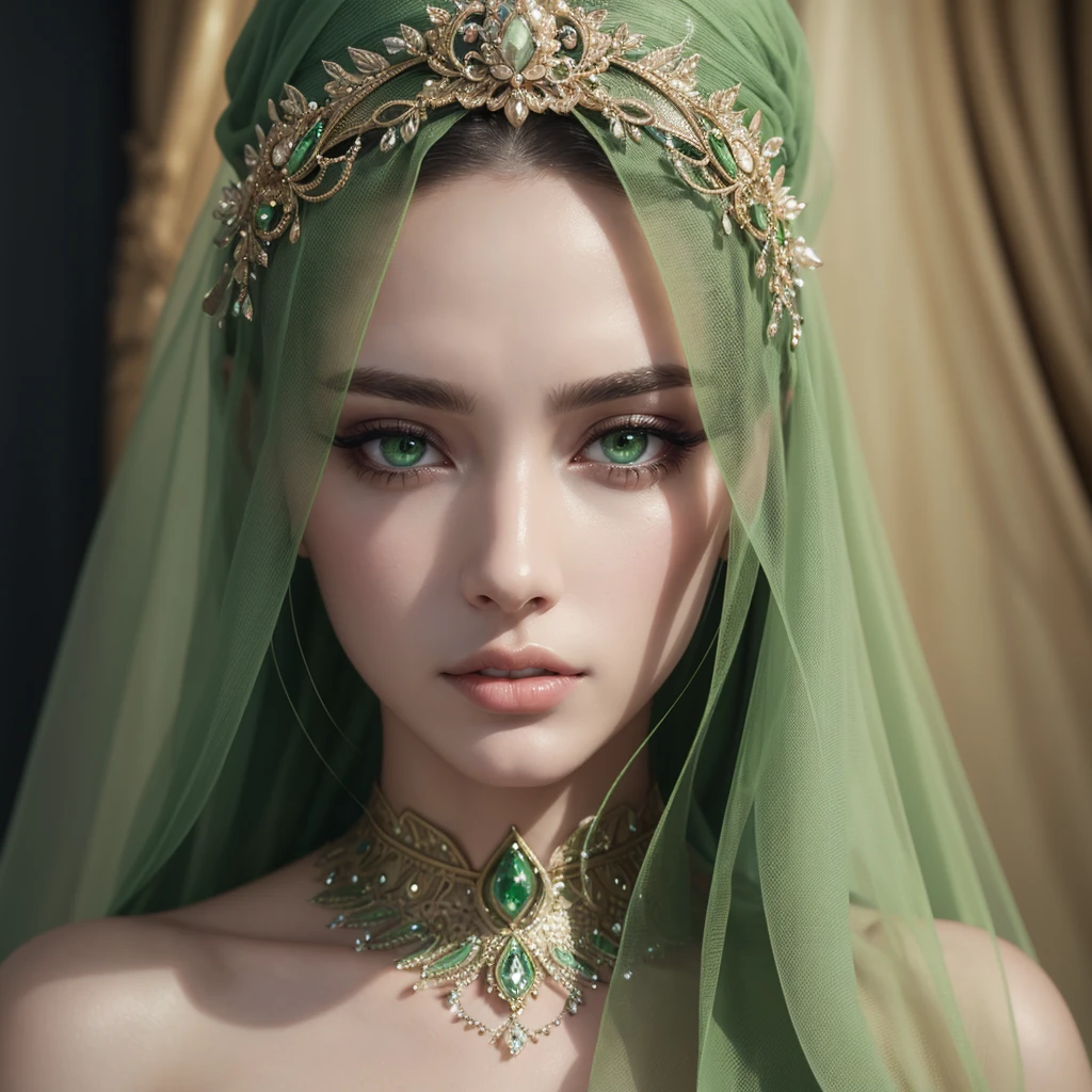 a beautiful woman, extremely detailed eyes, beautiful detailed lips, beautiful detailed nose, longeyelashes, attractive, charming, seductive, green eyes, elegant, high fashion, glamorous, intricate details, exquisite, flawless skin, impeccable, cinematic lighting, dramatic, photorealistic, 8k, ultra-detailed, best quality, masterpiece