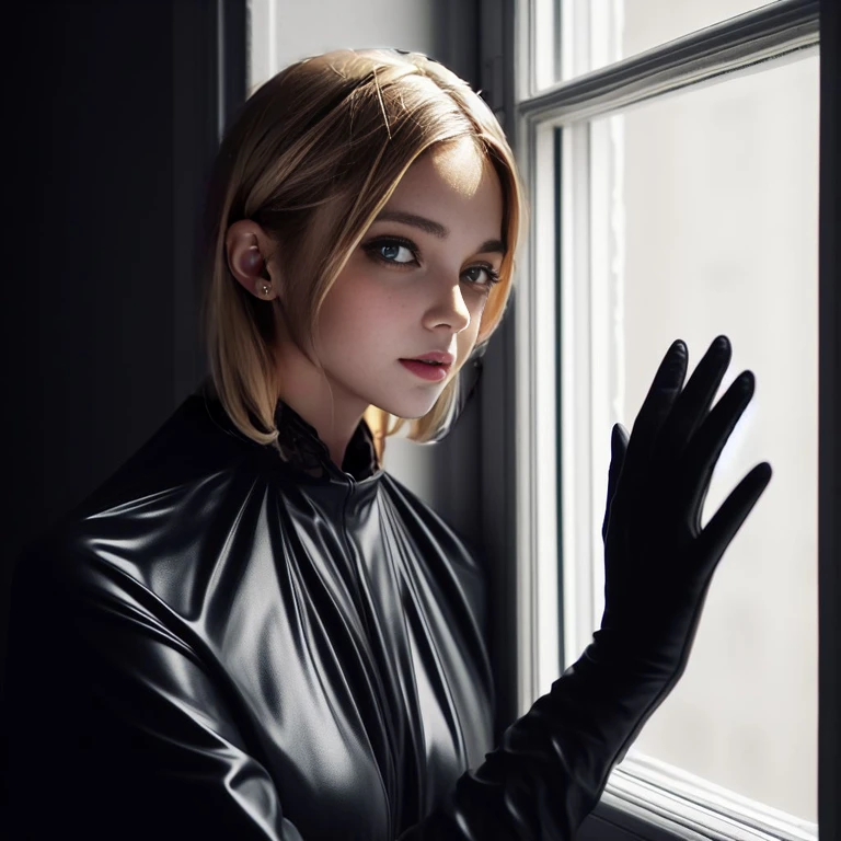 (best image quality:1.35), high quality, realistic pictures, (one beautiful woman:1.33), european woman, cute, beautiful expression, (big round eyes:1.3), (double eyelid), (beautiful eyes:1.3), (detailed face:1.3), (long face:1.3), smile, (shiny hair:1.2), (ash blonde hair:1.3), Super detailed, (High resolution:1.35), (short hair:1.2), (Beautiful woman),