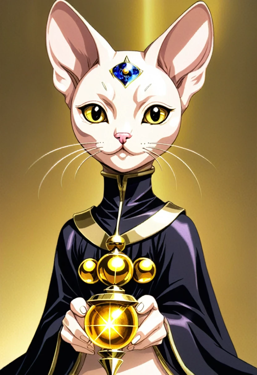 Sphynx Cat, Gold and cosmo, Isabelle, Okumura Masanobu, Witchcore, Strobe, Ultra detail, Toyism --ar 4:5 --s 143 --c 14 --w 1454 --q 1 --stop 10 --v 6
