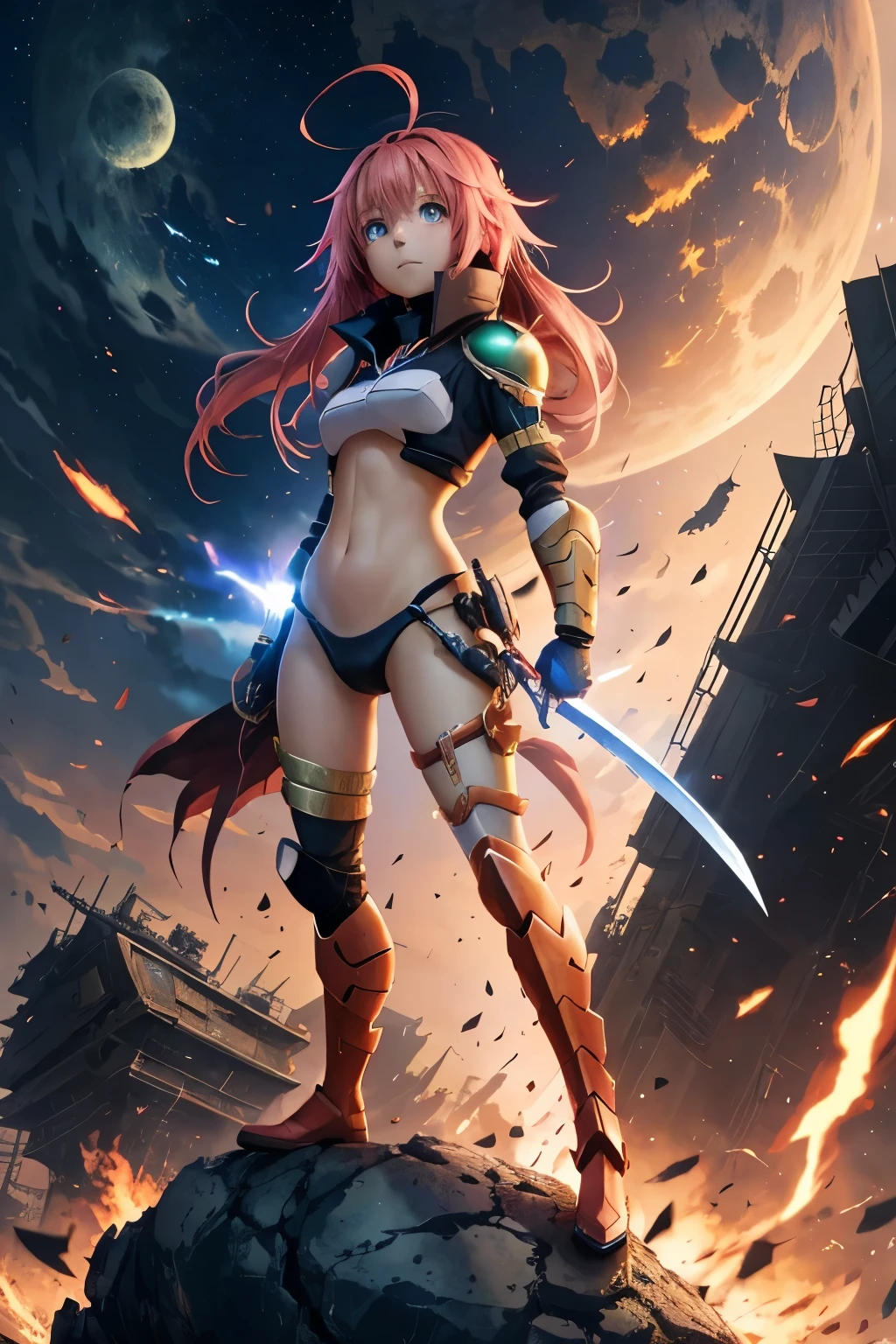 tensei shitara slime datta ken, Milim Nava, anime girl standing in front of a city with a sword, epic anime artwork, posuka demizu, anime fantasy illustration, anime fantasy illustrations, anime style like destiny/Overnight stay, Anime Wallaper, epic light novel cover, epic anime style, manga wallpaper 4k, advanced digital anime art, destiny / Overnight stay, epic light novel art cover, bright fiery eyes, bright orange eyes, Bright ember eyes, burning eyes, red eyes of fire, wallpaper, 4 k manga wallpaper, animated badass 8k, 4k animado wallpaper, animated epic artwork, hd anime wallaper, anime wallaper, animated style 4k, ultra hd animado wallpaper, animado wallpaper 4k, animado wallpaper 4 k, epic animated style, mitz vah art style, detailed animated art