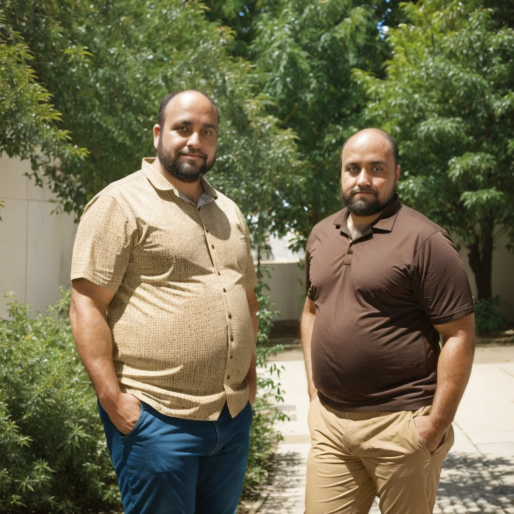 40-year-old man, chubby, brown eyes and hair, short beard, street clothes, professional photography, various positions, various environments