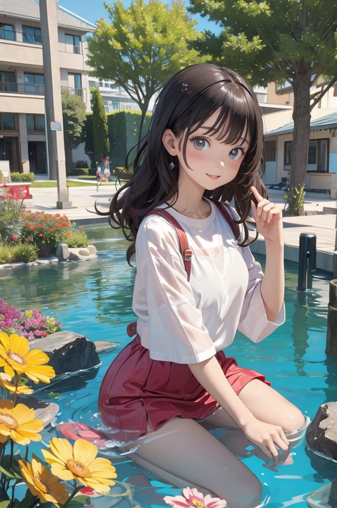 (masterpiece, top quality, official art:1.2),(colorful),looking at the viewer,1girl, portait, solo, floating colorful water