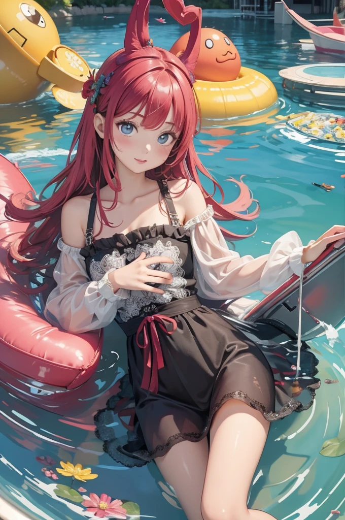 (masterpiece, top quality, official art:1.2),(colorful),looking at the viewer,1girl, portait, solo, floating colorful water