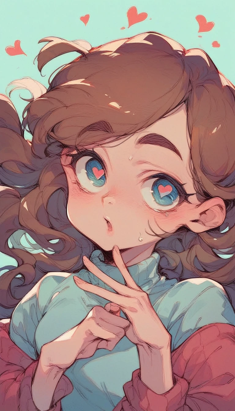 Mabel Pines looking around while having heart eyes