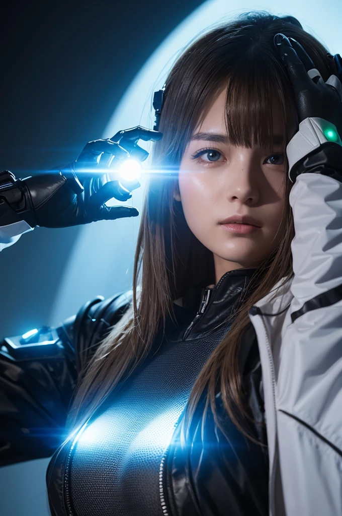 CyberSUITS sci-fi movie heroine emits light from her palm