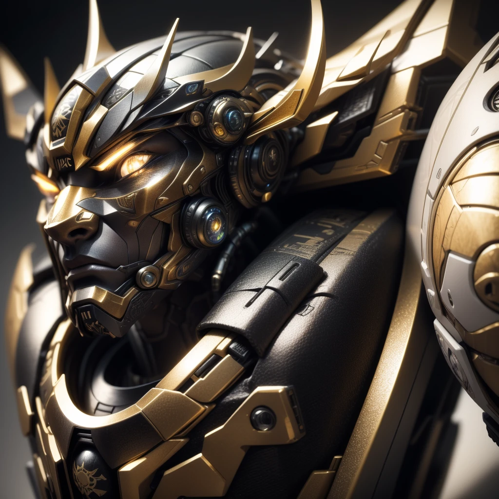 black and white samurai Lion, extremely detailed eyes and face, beautiful detailed face, long eyelashes, futuristic Tokyo city, samurai sci-fi armor, sci-fi style, neon colors, cyborg, katana, Japanese, (best quality,4k,8k,highres,masterpiece:1.2), ultra-detailed, (realistic, photorealistic, photo-realistic:1.37), cinematic lighting, dramatic atmosphere,