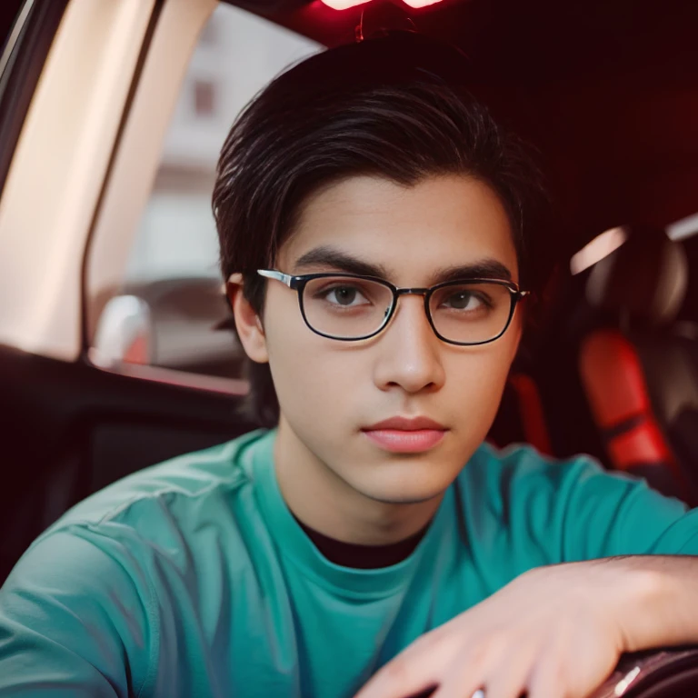 Aarav man, 25 years old, short black haircut, standing in the middle of the road., Hero Moves, standing next to car, Nissan 350z middle shot, The promotion is still on., The promotion is still on., Zach Retz, Shot with canon eos r5, Shot with canon eos r5, moody movie lighting, Rafael Pernaz, Photo Editor, Alexander Rostov, Still from Riverdale, Portrait 8 k, cyberpunk , ultra realistic, neon, photography model, raw image, dsrl, neon signs, purple, light blue, red