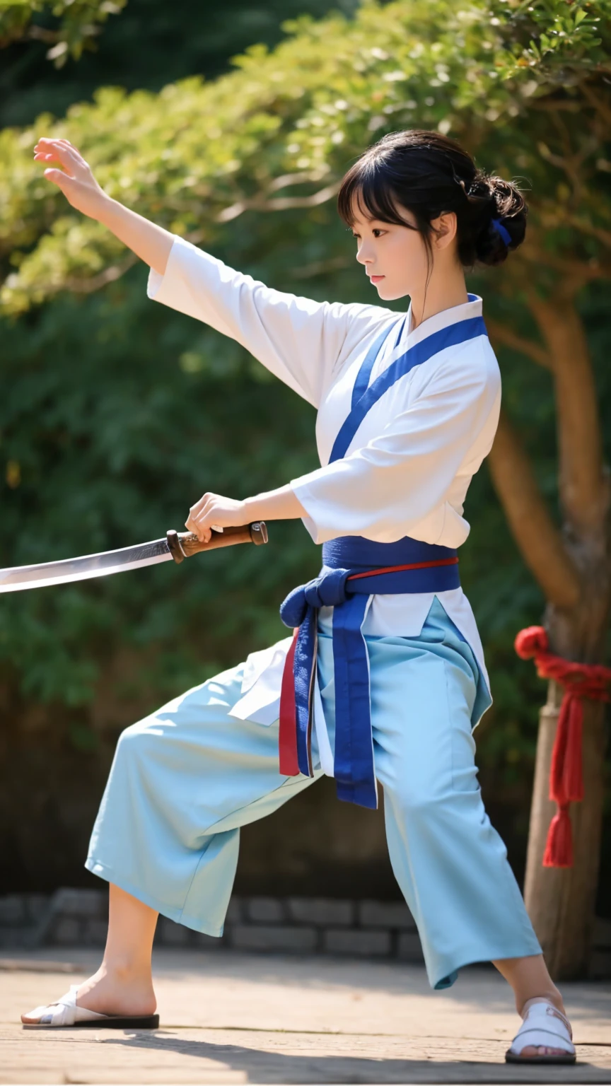 Shorinji Kempo、Kung Fu Swordsman Girl、Real Video、Long Angle、