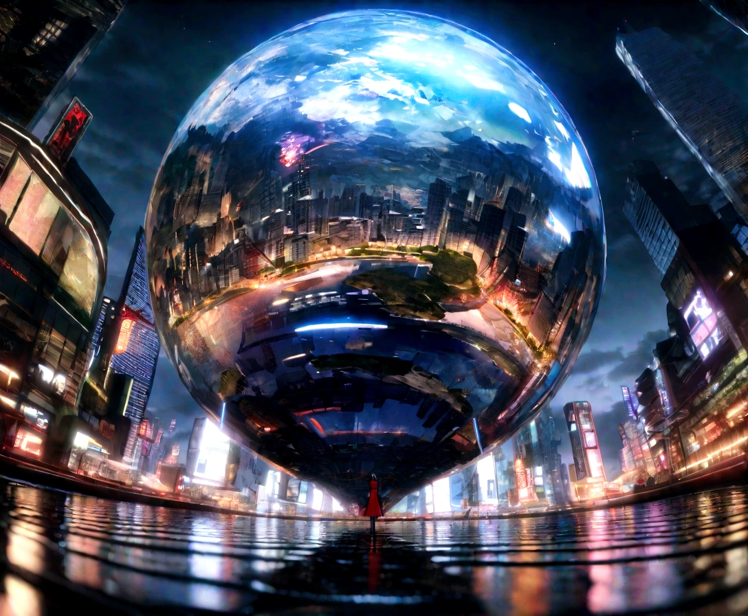 (tmasterpiece),(HighestQuali),(hdr),Located on the bustling neon streets of Tokyo at dusk, Capture the glittering reflections of skyscrapers in a quiet puddle below, An artistic style that embodies 3D models. Amplify Ultra HD, Intricate facial details of young woman, City lights illuminate, Convey a feeling of both longing and anticipation. Her beauty was flawless, Consists of a wide-angle composition,Placed asymmetrically to increase vitality. producer:Alastair Manaldo