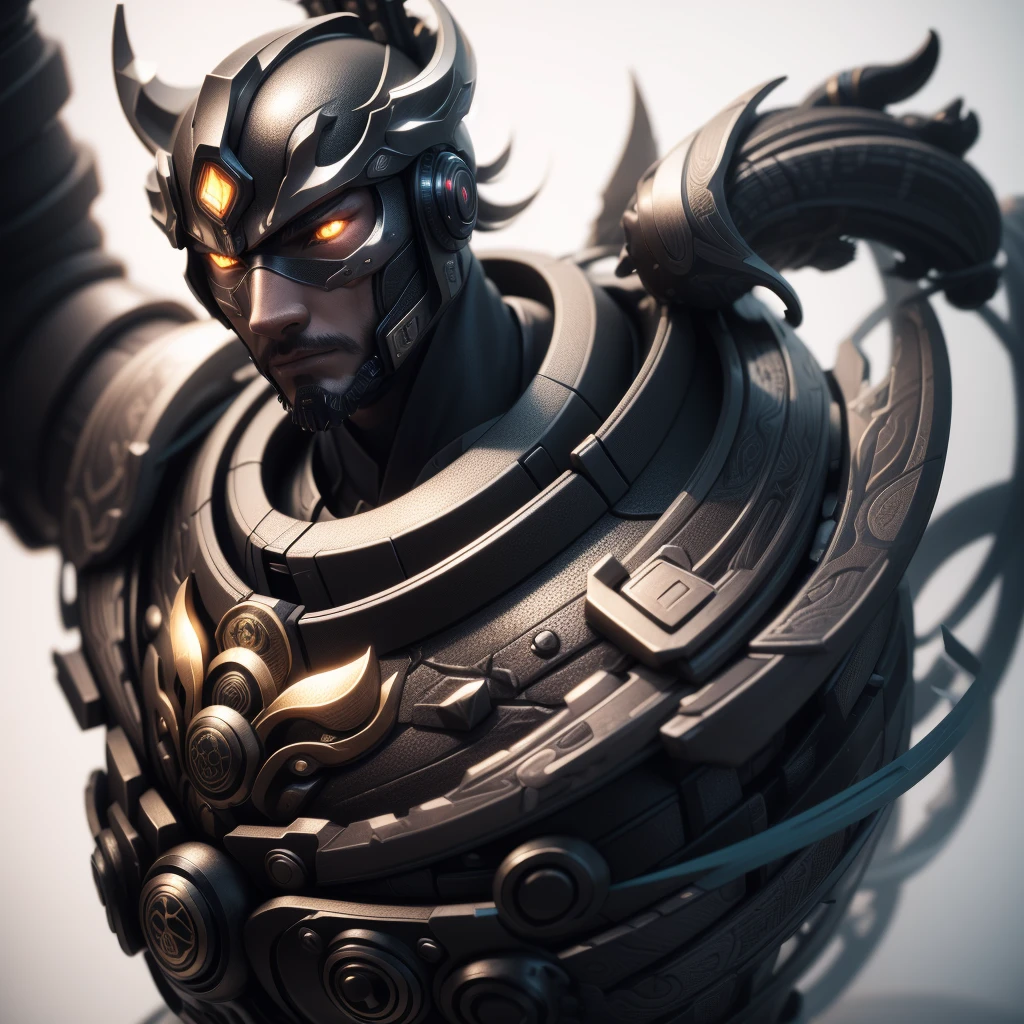 black and white samurai Lion, extremely detailed eyes and face, beautiful detailed face, long eyelashes, futuristic Tokyo city, samurai sci-fi armor, sci-fi style, neon colors, cyborg, katana, Japanese, (best quality,4k,8k,highres,masterpiece:1.2), ultra-detailed, (realistic, photorealistic, photo-realistic:1.37), cinematic lighting, dramatic atmosphere,