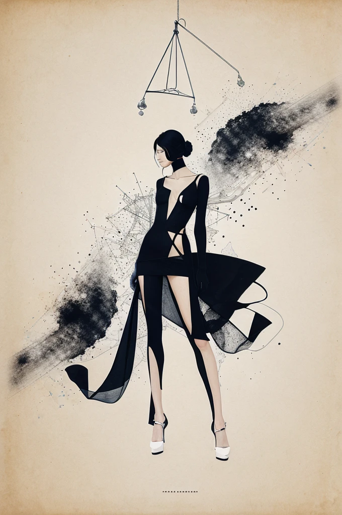 Integrate elements like hangers, fashion sketches, or abstract clothing silhouettes.