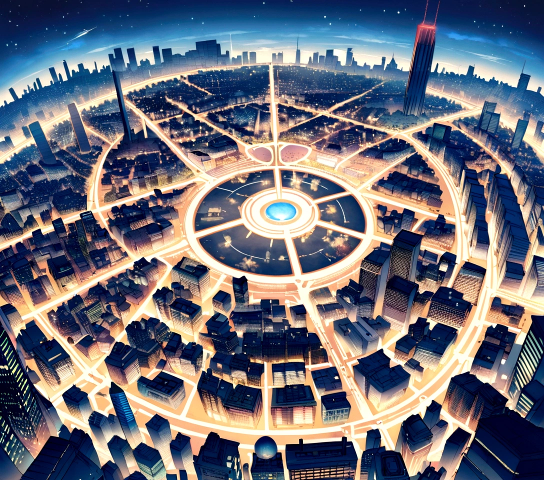 Futuristic cities、kosmos、spaceships、Spaceship Base、Spacecraft Airfield、Huge city、Futuristic City Tokyo、Tokyo 100 Years Later、Megalopolis Tokyo、Skyscrapers in Nishi-Shinjuku、Huge bird's-eye view of Tokyo、See the big picture