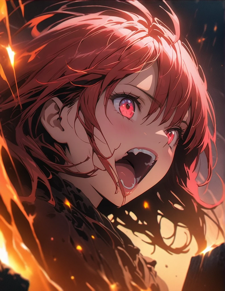 quality(8k wallpaper of extremely detailed CG unit, masterpiece, hight resolution, top-quality, top-quality ,hyper realisitic, digitial painting,increase the resolution,RAW photos,best qualtiy,highly detailed,the wallpaper),BREAK,8K, anime artwork anime artwork 1girl,abyss girl,open mouth,((masterpiece)), ((best quality)), 8k, high detailed, ultra-detailed, illustration, portrait, horror, gothic, (1girl), (sinister:1.2), a young girl with a grotesquely elongated mouth, standing in a dimly lit cemetery, moonlight casting eerie shadows, (ethereal and haunting),wisps of spectral mist, (spectral hands:1.1), reaching out from the tombstones, creating a sense of dread, (floating:1.3), surreal and nightmarish, (dark and foreboding), (motion blur), (glitch effect), (vibrance:1.2), (chromatic aberration), (saturated reds), (film grain), (sinister whispers:1.5), (sinister laughter:1.4), A chilling and unsettling atmosphere, capturing the girl's unsettling transformation into a creature of the night,. anime style, key visual, vibrant, studio anime, highly detailed