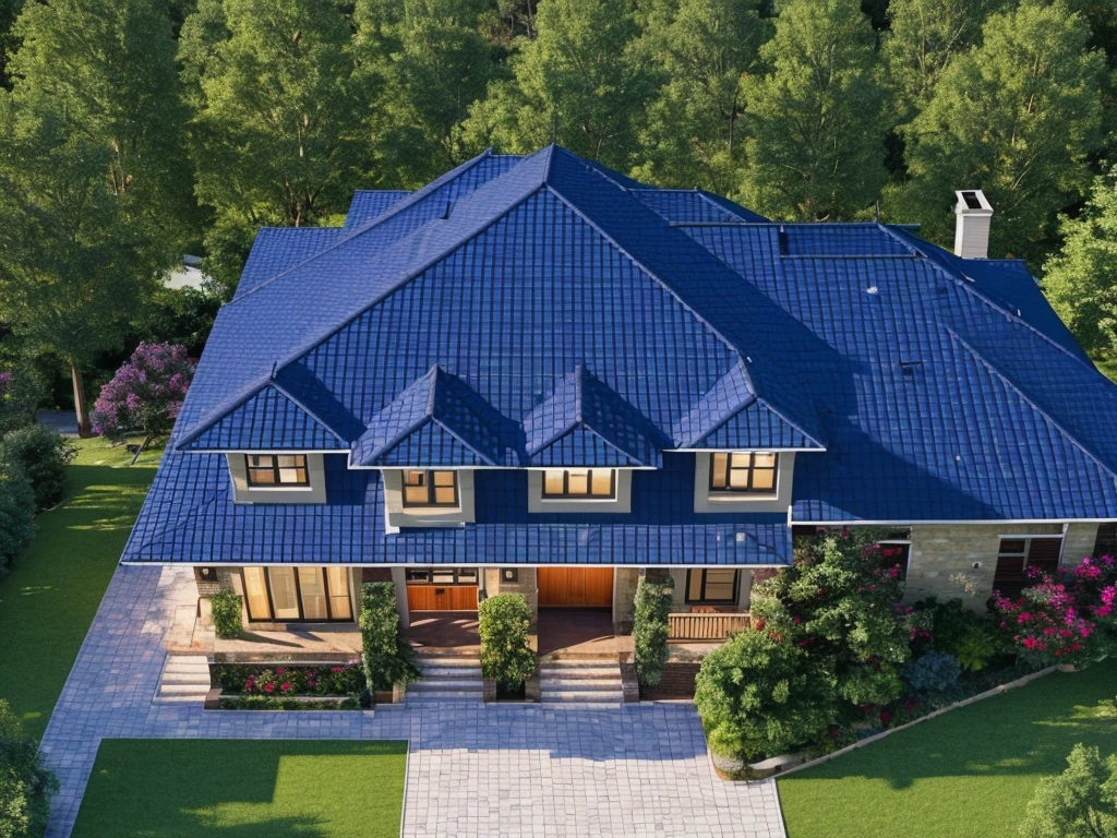 (Villa in city ,close houses and trees), slope_roof , tile_roof ,daylight ( best quality) ((high solution)) ,(( photo realistic)) ,warm light,  soft lighting, warm atmosphere,high Resolution, hyper detailed,4k ,vray render, octane render, hyper realistic, photography expert ,exterior design , professional photography, exterior photography,wide-angle shot , ultra detail , high Resolution , full frame, full body