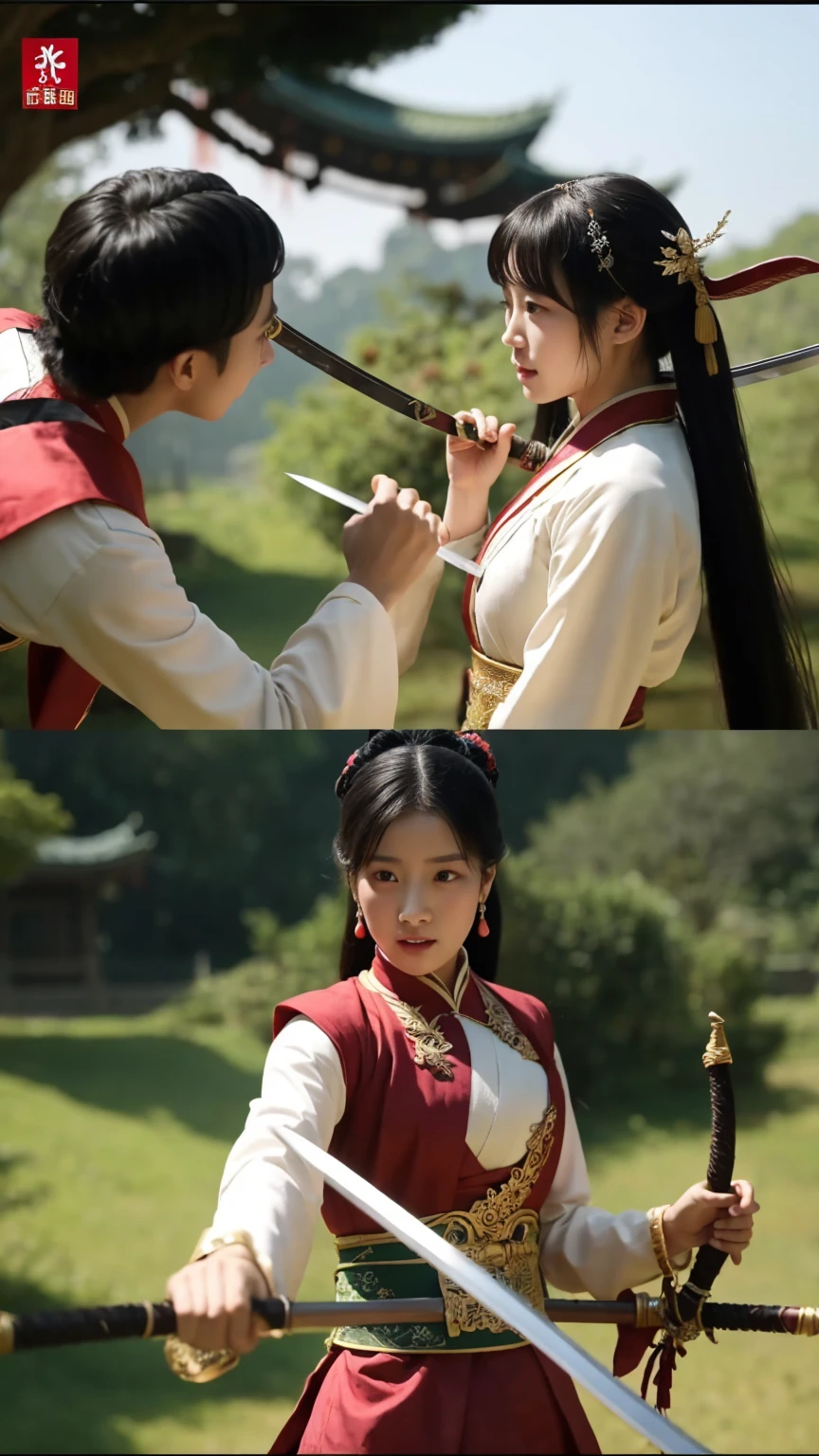 Chinese period drama、Sword fighting girl、Real Video、Long Angle
