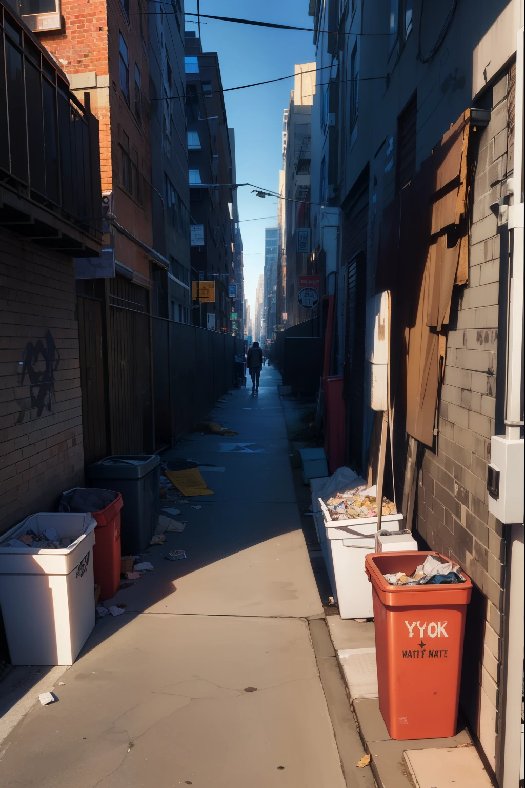 elder,Stargazing,Eyes,New York City,alley,Graffiti on the wall,tered garbdark,Garbage Cowboy Shot,dark,Please open your mouth wide,saliva,Bruises on arms,naked