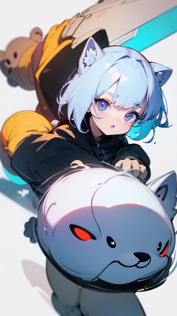 Character portrait whole body Round eyes girl Light properties Puppy style