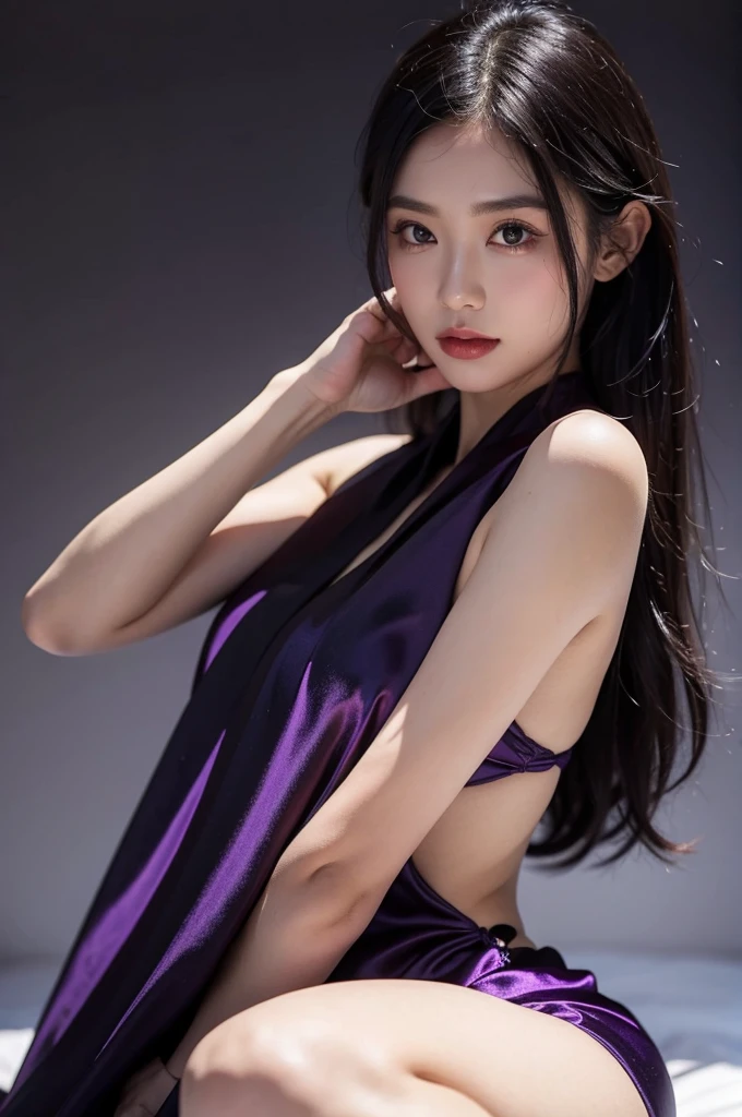 Purple black silk