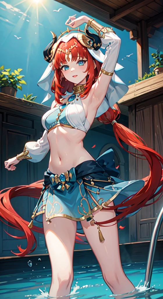 ethereal fantasy concept art of (masterpiece,best quality,ultra high res:1.1),(photo-realistic:1.1),hanging breasts,side_light,red hair,
1girl,20yo,
sweat,outdoors,
looking at viewer,
naitaopidai,leather harness,
wrapped in leather straps,harnesses and garters,barefoot_sandals,(the breeze blows hair:0.8),Taj_Mahal,wiping_tears,fairy music fluttering,, magnificent, celestial, ethereal, painterly, epic, majestic, magical, fantasy art, cover art, dreamy