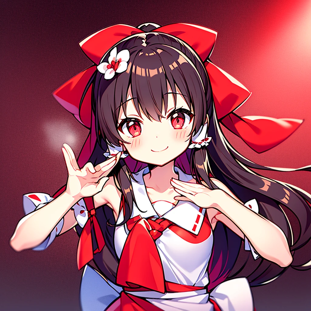 Reimu Hakurei、smile、cute、Salute Station、bullet train、train、