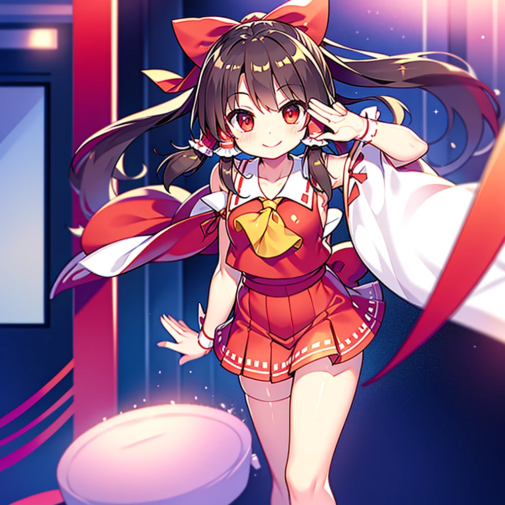 Reimu Hakurei、smile、cute、Salute Station、bullet train、train、