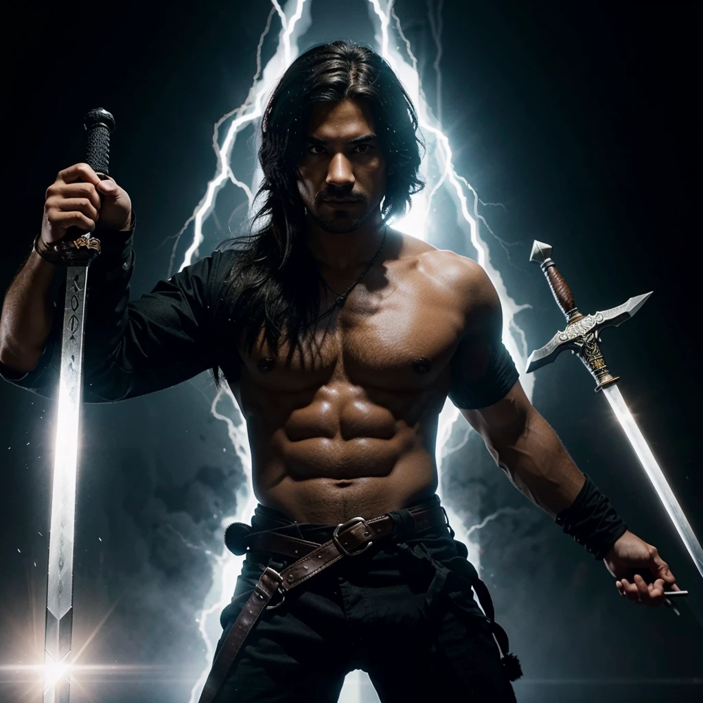 Create a demi god who use sword