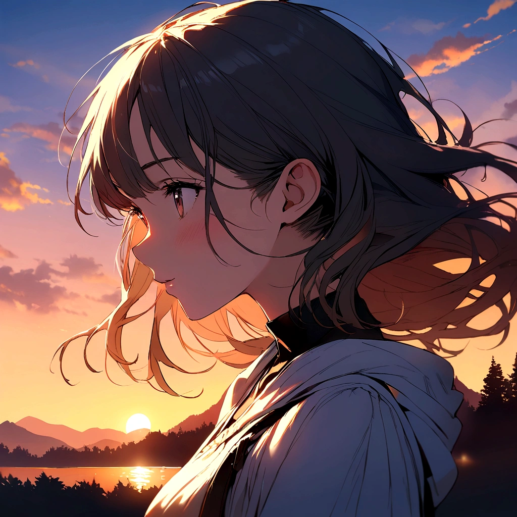 Lady at sunset
