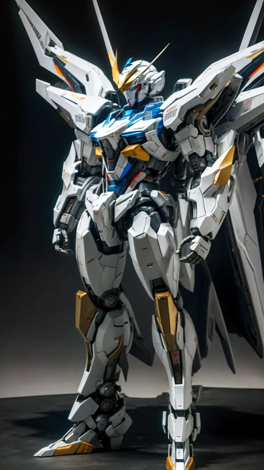 Real、high resolution、8K、Giant humanoid robot、Strike Freedom、In the hangar、fixed、The cockpit hatch in the center of the chest is open.、Full Body Shot、