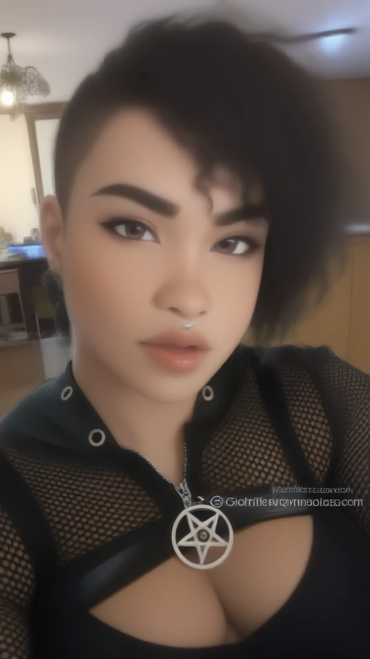 nympho asian jet black haired gothic schoolgirl, pigtailed, tattoed and pierced, vaginal insert dildo, wet in milk and honey, spitting and bukkake fetish, latex slut