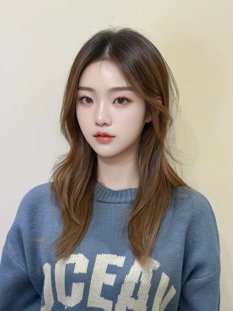 Best Quality, 8k, Masterpiece, (Portrait: 1.3), (photo realistic:1.4), (hyper realistic:1.4), Sharp Focus, looking at viewer, (smoother lighting:1.1), (increase cinematic lighting quality:0.9), realistic lighting, backlighting, light on face, ray trace, (brightening light:1.2), (Increase quality:1.4), sharp detail, (best quality real texture skin:1.4), finely detailed eyes, black_eyes, finely detailed face, 25 year old Korean woman, (white formal_shirt:1.4), (Create an image maintaining the original base model hairstyle:1.5)