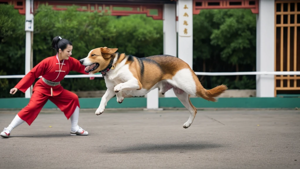 Dog as a kungfu master