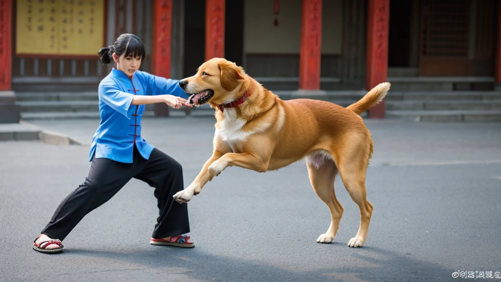 Dog as a kungfu master