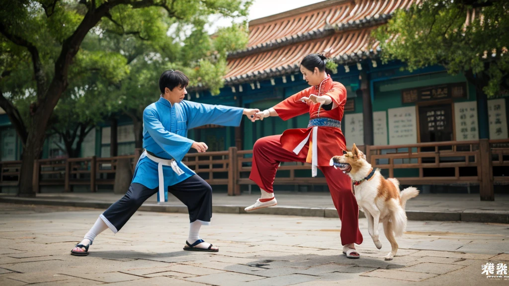 Dog as a kungfu master