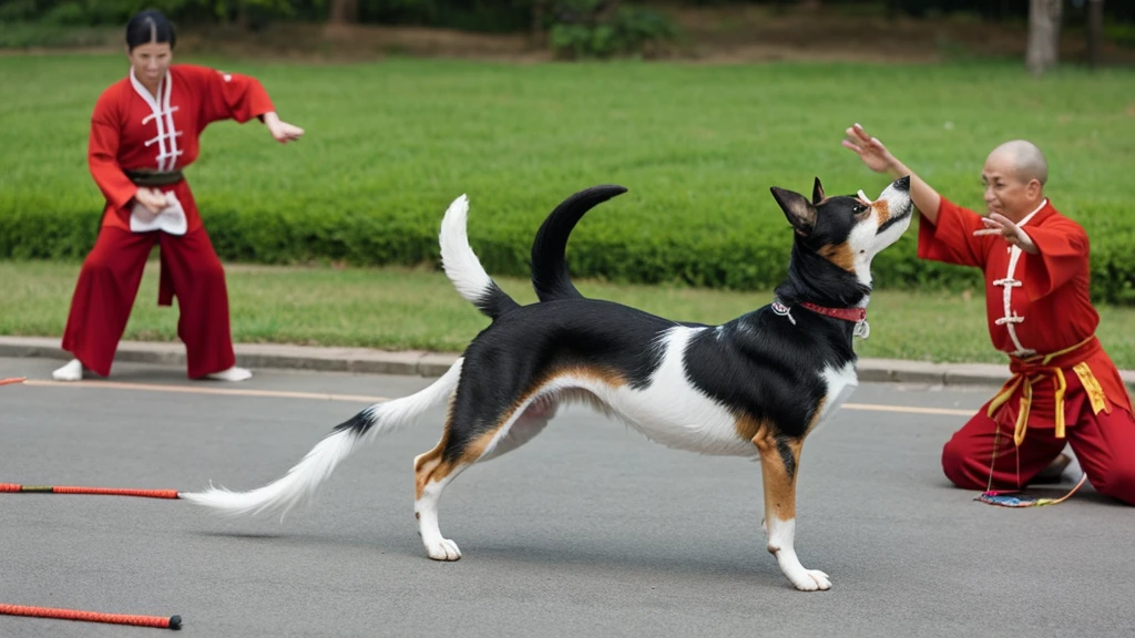 Dog as a kungfu master