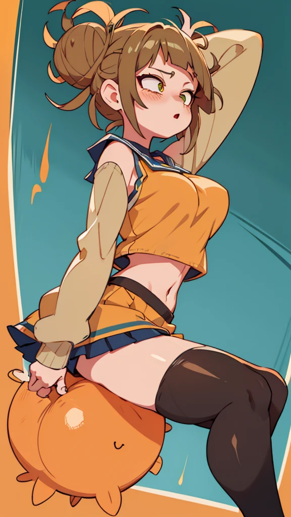 (Highest quality, 8K, masterpiece :1.3),Lizaリン・シュタウト(Lizaのアトリエ),Liza,Plump, One woman,Large Breasts,short hair,Brown Hair,hair band,Clothing,hat,White shirt,Yellow and white vest,Red shorts,Brown long boots,Full Nelson,Leg spread,nsfw,Sex with a man,Armlock,The faceless boss