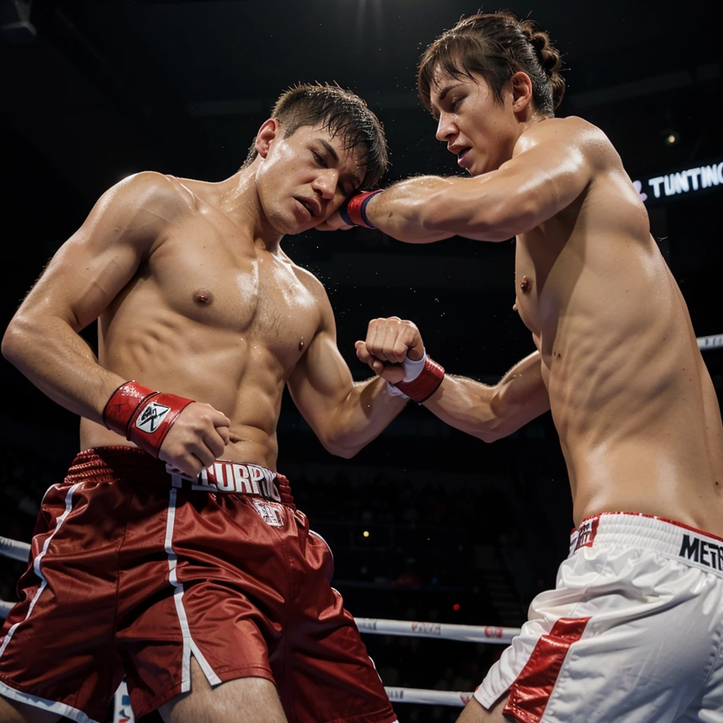 boxers punch each other